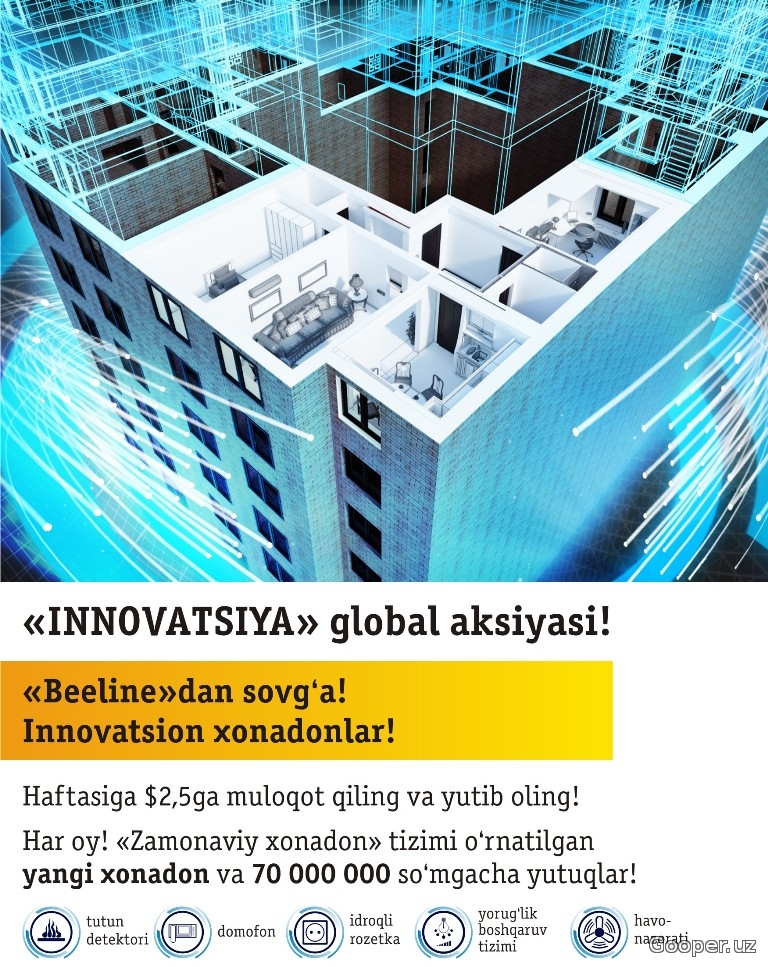 Bugun “Beeline” o‘z abonentlari orasida “Yoshlar” telekanalining efirida beshinchi xonadonni o‘ynaydi